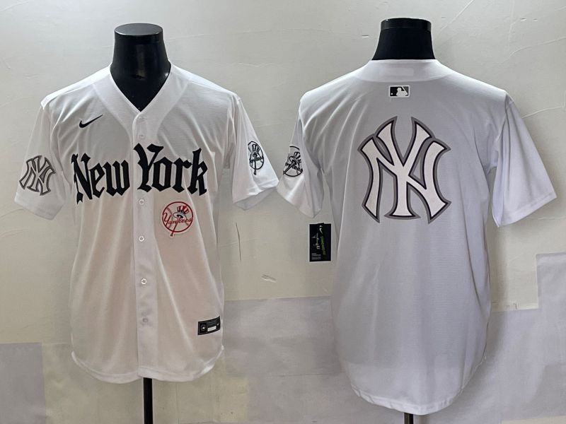 Men 2025 New York Yankees Blank White Five generations Joint Name Nike MLB Jersey style 91->new york yankees->MLB Jersey